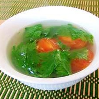 セロリの葉っぱ＆トマトの中華スープ